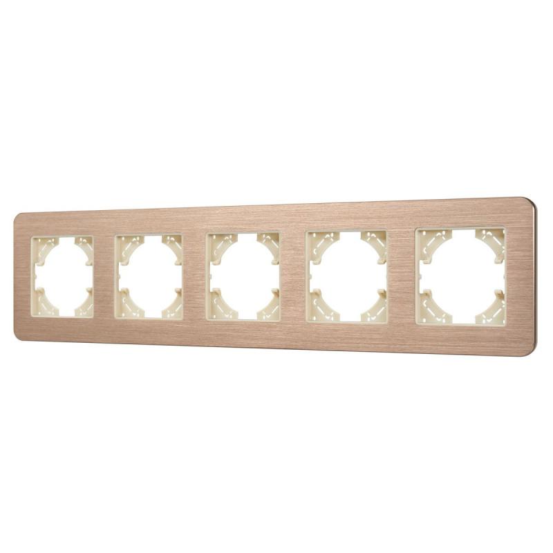 Рамка на 5 постов алюминиевая Arlight FRM-AKIRY-AL-5-GD 049736