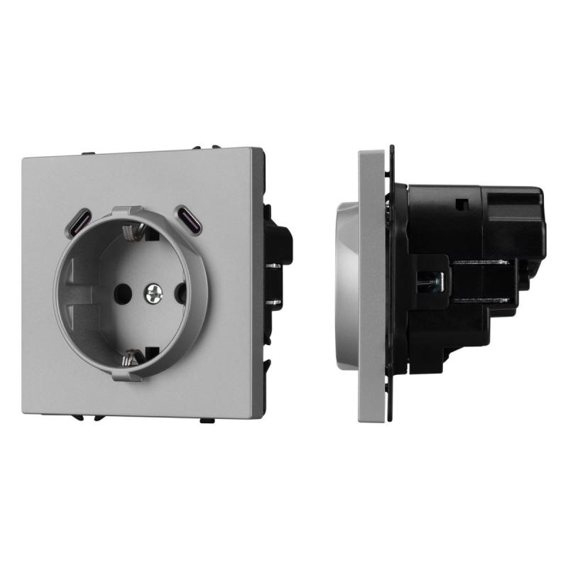 Механизм розетки с USB зарядкой Arlight SCT-NOBE-MUCC-SFPL-IS (230V, 16A) 061817