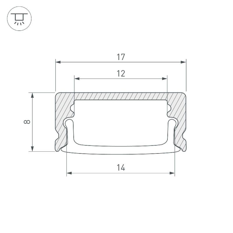 Профиль Arlight LINE-1708-2000 ANOD BLACK 040299