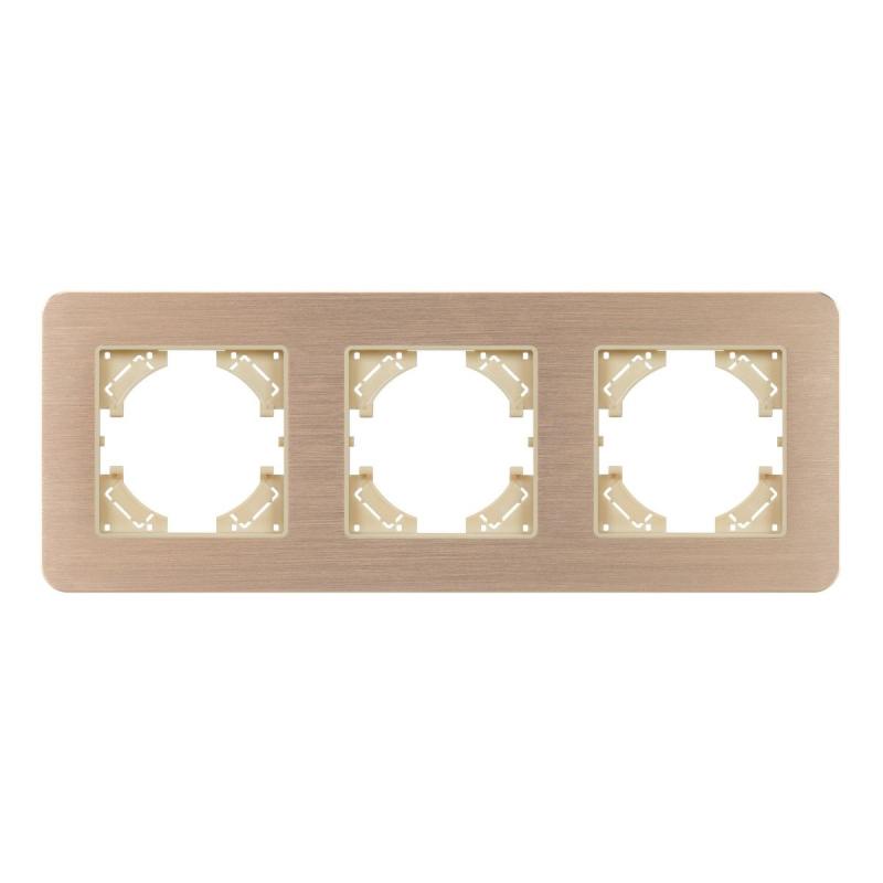 Рамка на 3 поста алюминиевая Arlight FRM-AKIRY-AL-3-GD 049730