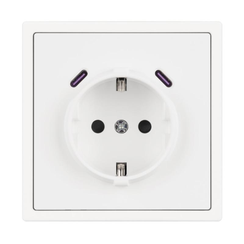Механизм розетки с USB зарядкой Arlight SCT-NOBE-MUCC-SFPL-WH (230V, 16A) 061818