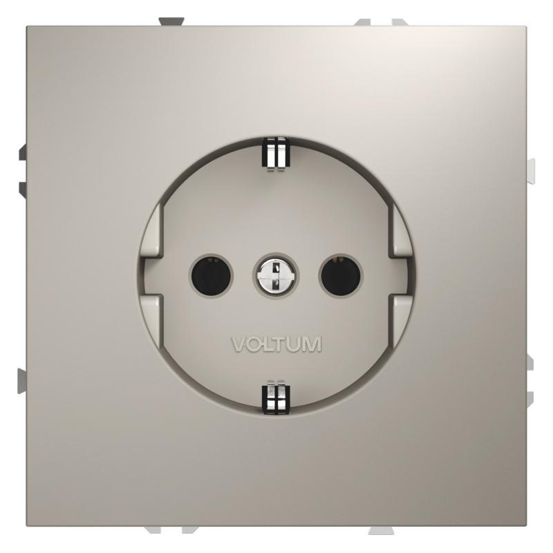 Розетка встраиваемая VOLTUM S70 с заземлением 16А, (кашемир)
