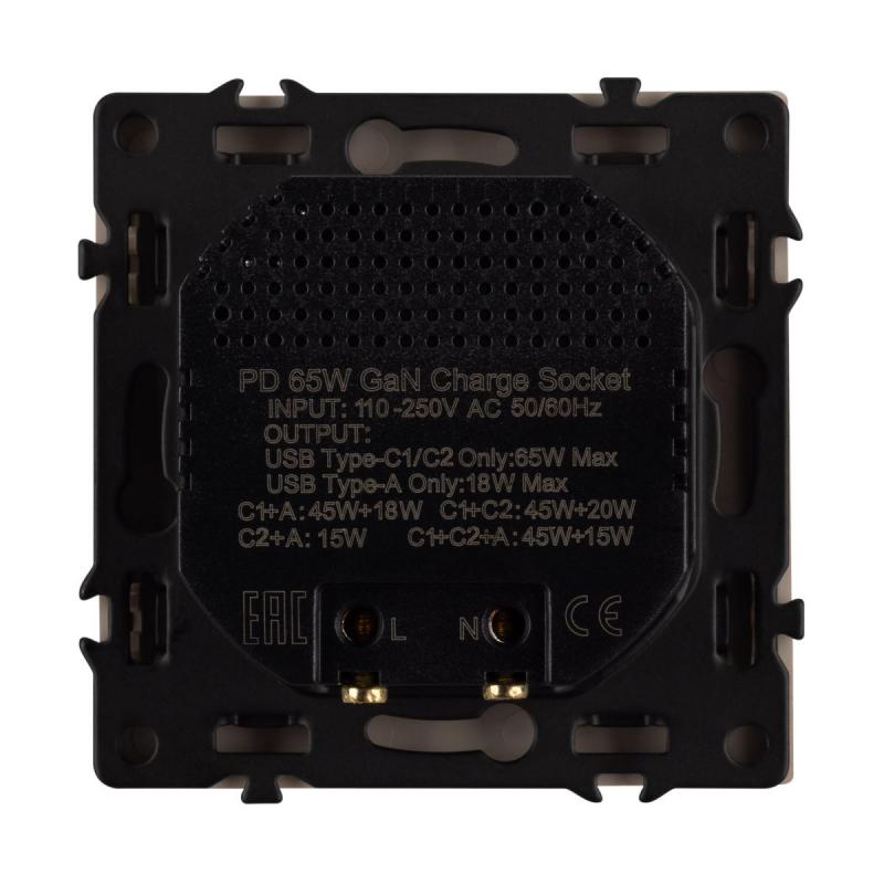 Механизм розетки с быстрой USB зарядкой Arlight SCT-NOBE-MUACC-SFPL-FC-CA (65W, QC3) 061835