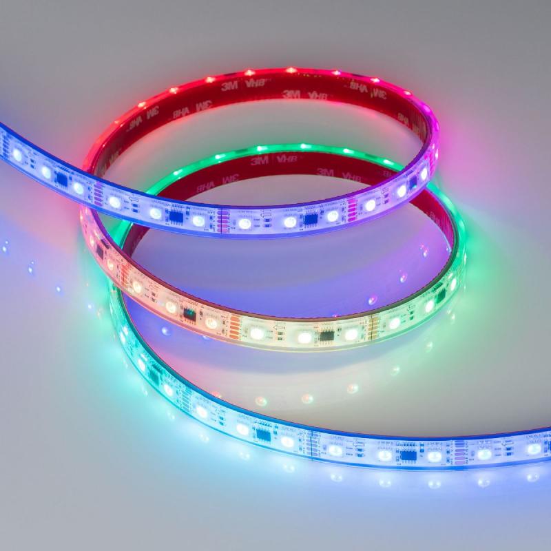 Светодиодная герметичная лента Arlight DMX-PFS-B60-12mm 12V RGB-PX3 (14 W/m, IP68, 5060, 5m) 039175