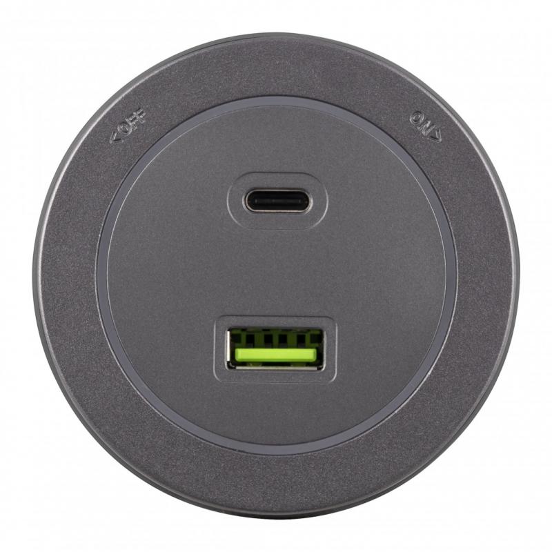Трековая розетка Arte Milano Am-track-sockets-39 399731TS/USB-Type-C Grey