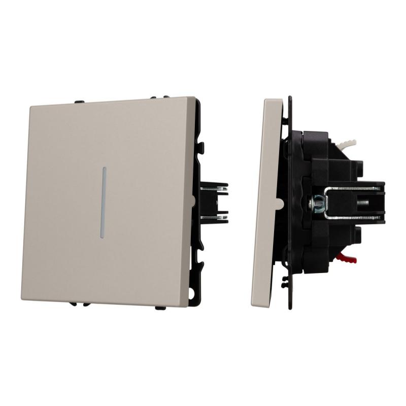 Выключатель 1 кл подсветка софт-тач кашемир Arlight SWT-MK01-SFPL-L-CA (250V, 10A) 059424(1)
