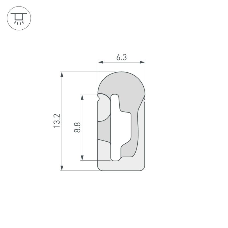 Силиконовый профиль Arlight WPH-FLEX-0613-SIDE-S8-20m WHITE 041087