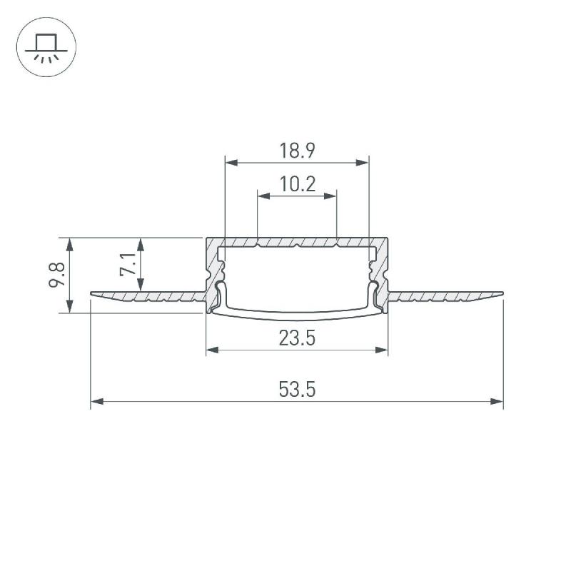 Профиль Arlight FANTOM-W20-H10-2000 ANOD 047360