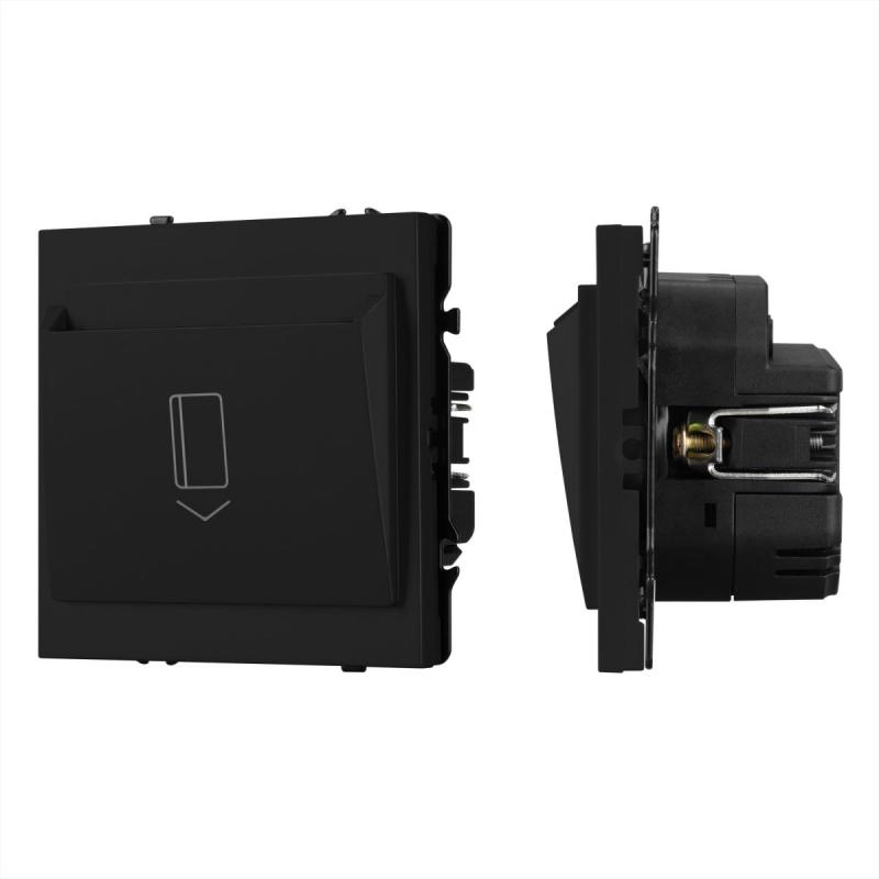 Выключатель карточный магнитный софт-тач черный оникс Arlight SWT-CRD-SFPL-BK (250V, 25A) 064401