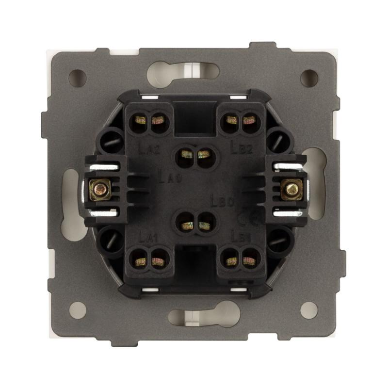 Механизм выключателя двухклавишный проходной Arlight SWT-TENDO-MKP2-PL-WH (230V, 10A) 054066
