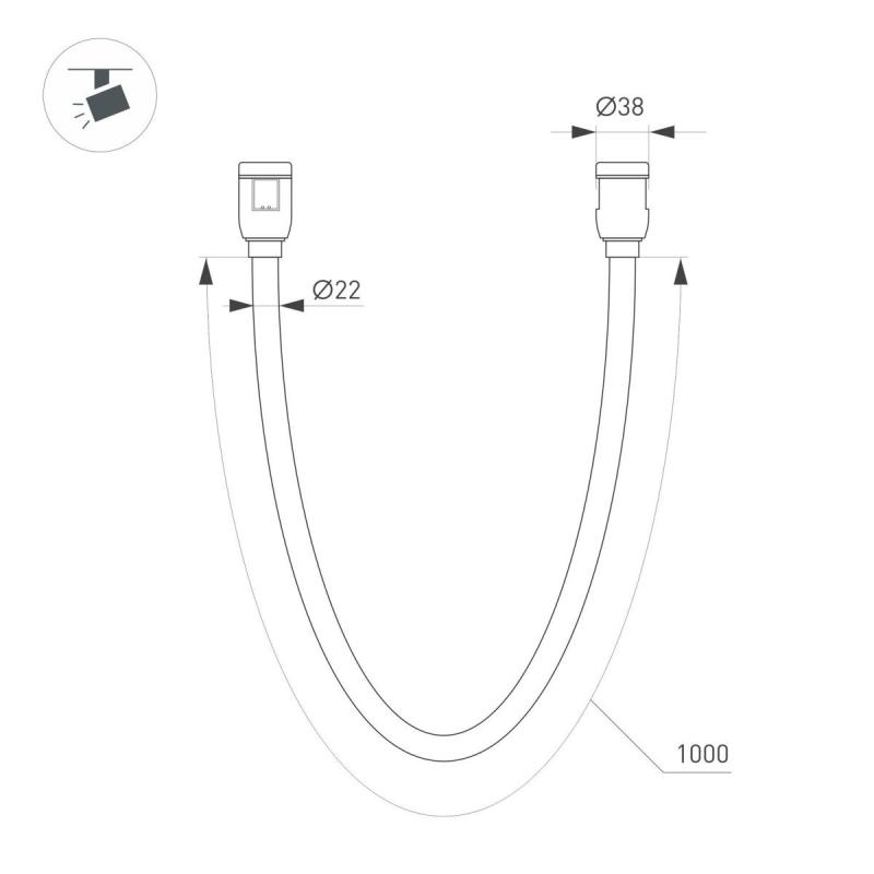 Трековый светильник Arlight ART-APRIORI-TUBE-ELASTIC-R38-L1000-8W Day4000 053981