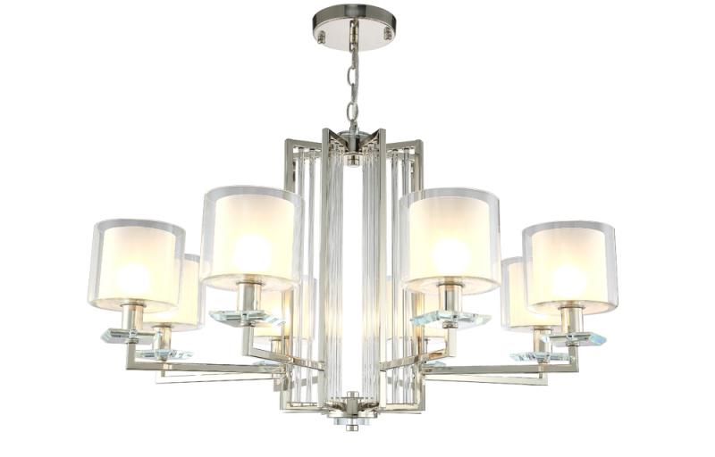 Подвесная люстра Crystal Lux Nicolas NICOLAS SP-PL8 NICKEL/WHITE