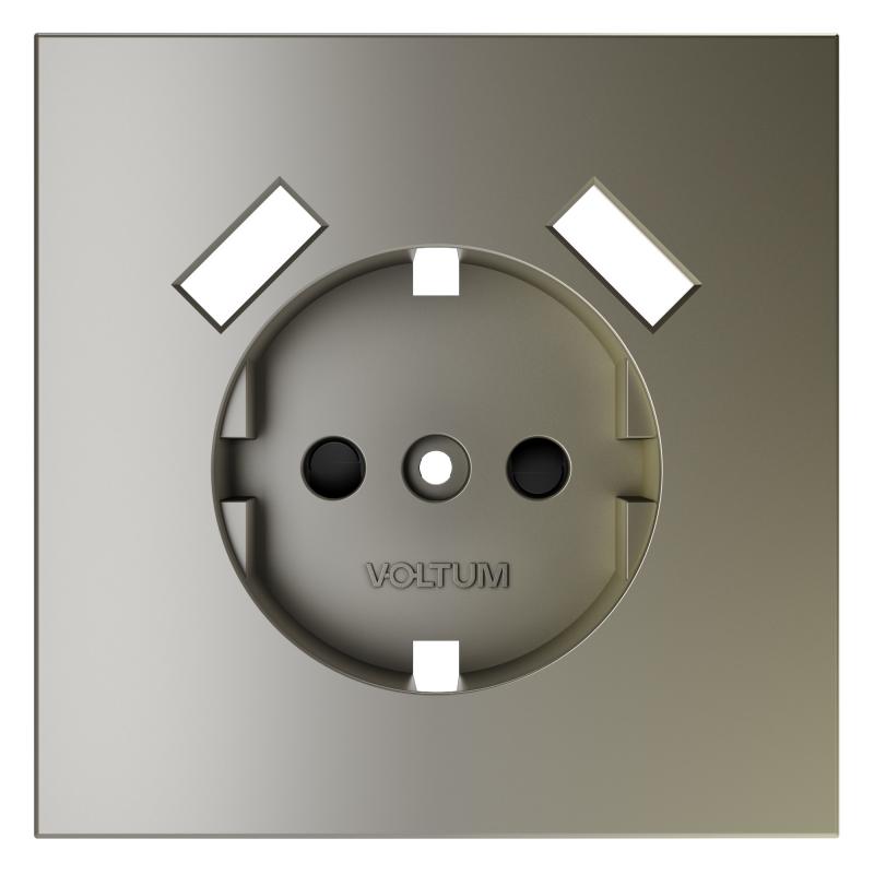 Накладка для розетки с заземлением и защитными шторками, с USB A+A, S70 (шелк)