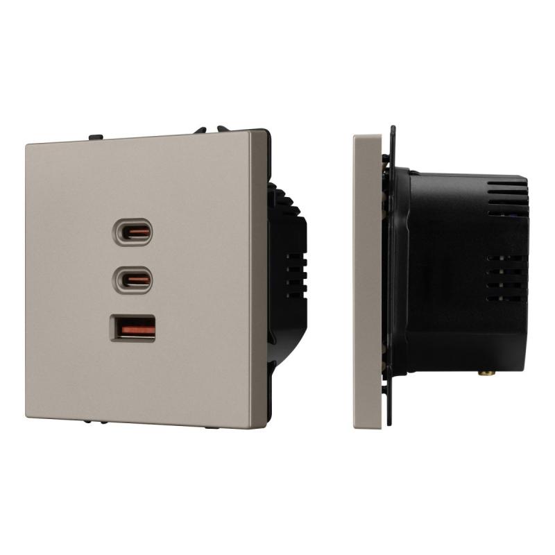 Механизм розетки с быстрой USB зарядкой Arlight SCT-NOBE-MUACC-SFPL-FC-CA (65W, QC3) 061835