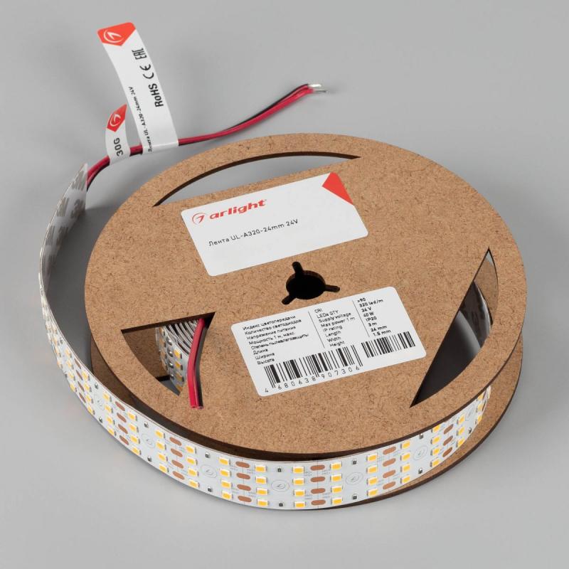 Светодиодная лента Arlight UL-A320-24mm 24V White6000 (40 W/m, IP20, 3m) 061415