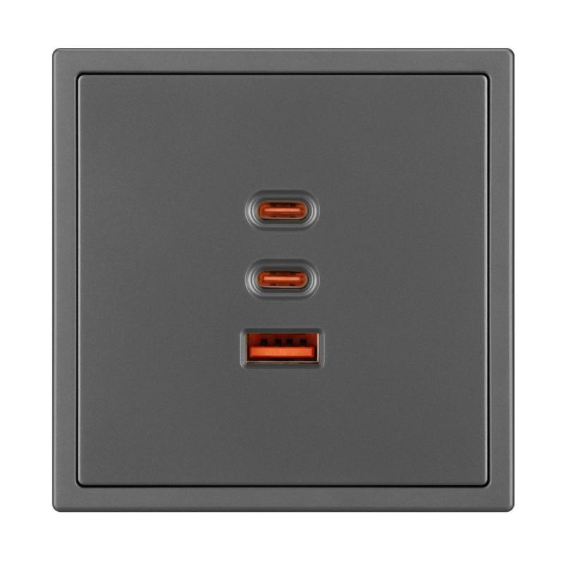 Механизм розетки с быстрой USB зарядкой Arlight SCT-NOBE-MUACC-SFPL-FC-GR (65W, QC3) 061837