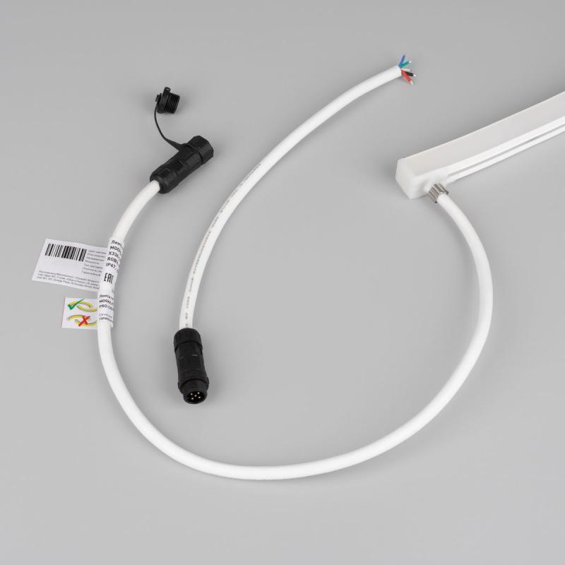 Светодиодная лента герметичная Arlight MOONLIGHT-PRO-SIDE-X336-16x16mm 24V RGBW-Warm (12 W/m, IP67, 10m, wire x2) (Вывод боковой) 054977