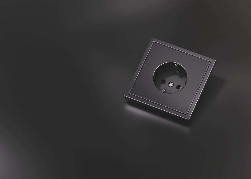 Накладка для розетки с заземлением, S70 Metal (антрацит)