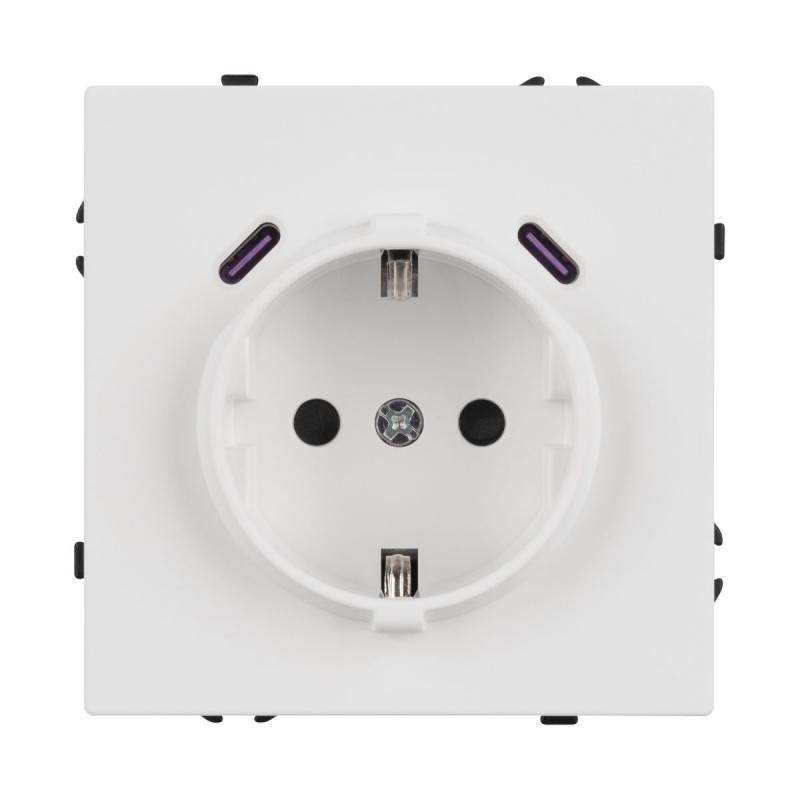 Механизм розетки с USB зарядкой Arlight SCT-NOBE-MUCC-SFPL-WH (230V, 16A) 061818