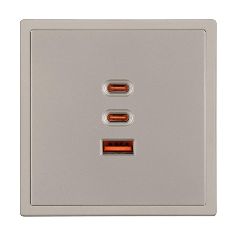 Механизм розетки с быстрой USB зарядкой Arlight SCT-NOBE-MUACC-SFPL-FC-CA (65W, QC3) 061835