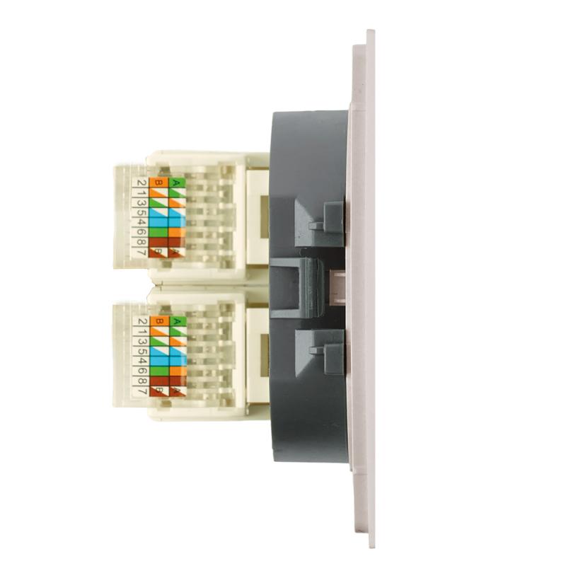 Розетка компьютерная 2-местная RJ-45 (механизм) Stekker Мия RST00-3111-08 50481