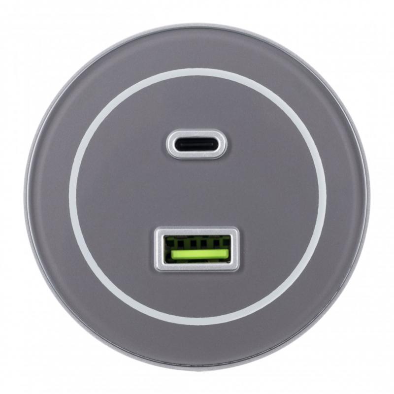 Трековая розетка Arte Milano Am-track-sockets-39 399732TS/USB-Type-C Grey