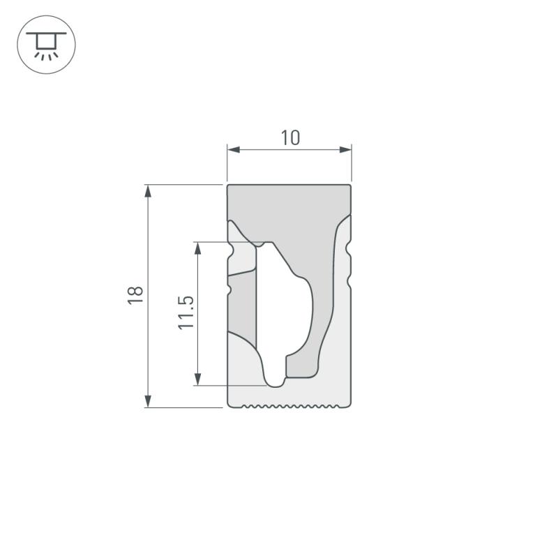 Силиконовый профиль Arlight WPH-FLEX-1018-SIDE-S10-50m WHITE 040828