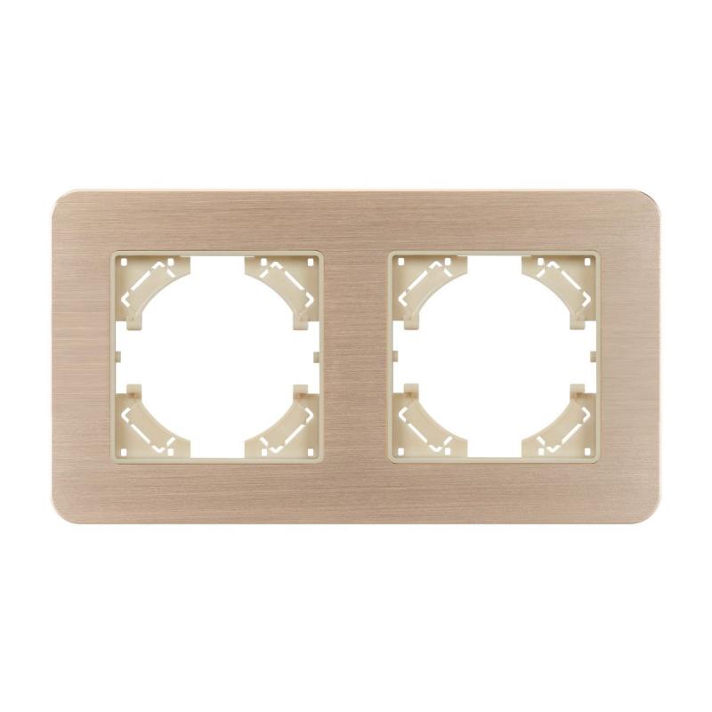 Рамка на 2 поста алюминиевая Arlight FRM-AKIRY-AL-2-GD 049726
