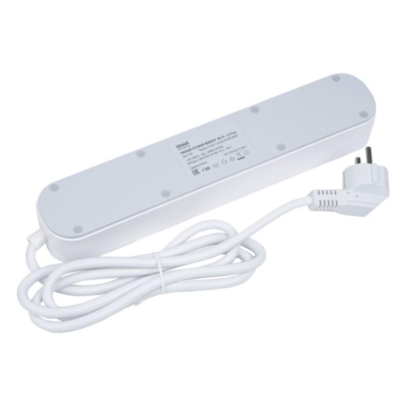 Умный сетевой фильтр Uniel UL-00011386 Wi-Fi. 1.8м Пвс 3х1.5. 4 гнезда. с-з. 2USB+Type-C 5В 3A 16A 3680Вт P-GCL4-1,8 A201/UC/WF WHITE