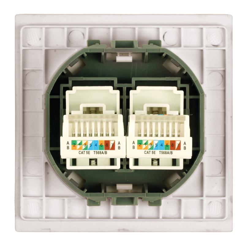Розетка компьютерная 2-местная RJ-45 (механизм) Stekker Мия RST00-3111-08 50481