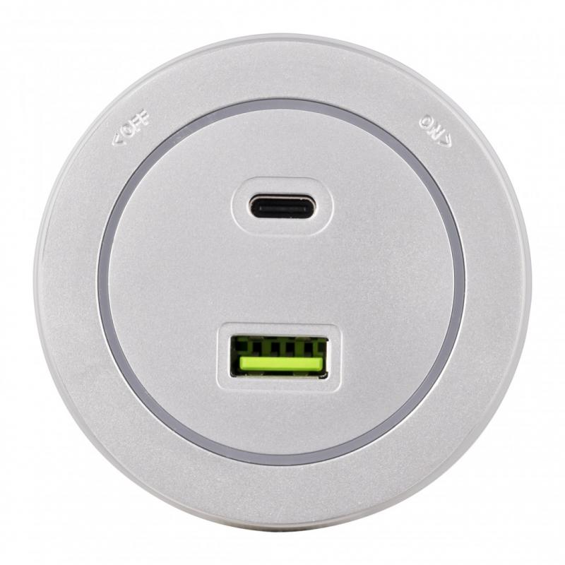 Трековая розетка Arte Milano Am-track-sockets-39 399731TS/USB-Type-C Silver