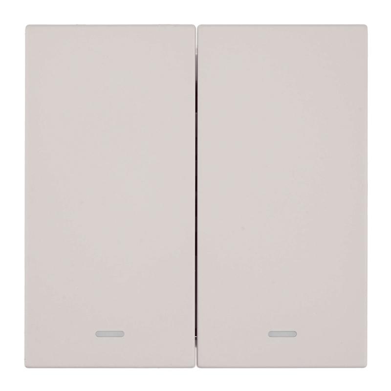 Выключатель 2-клавишный c индикатором (механизм) Stekker Мия 250В 10А RSW10-3102-10 пудровый жемчуг 50476