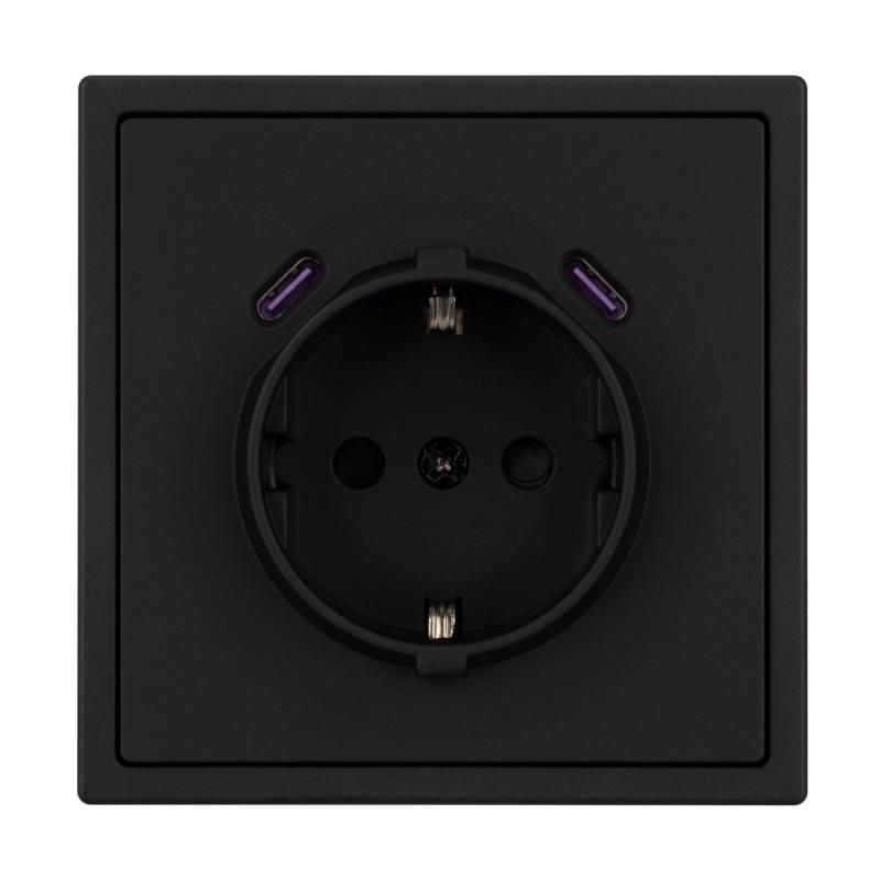 Механизм розетки с USB зарядкой Arlight SCT-NOBE-MUCC-SFPL-BK (230V, 16A) 061813