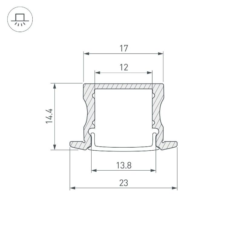 Алюминиевый профиль Arlight LINE-2315-F-2000 WHITE 044265