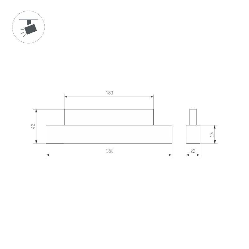 Трековый магнитный светильник Arlight MAG-ORIENT-FLAT-L350-12W Day4000 (WH, 80 deg, 48V) 049590