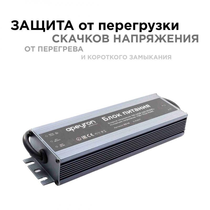 Блок питания Apeyron 12В 150 Вт IP67 12,5А 03-14