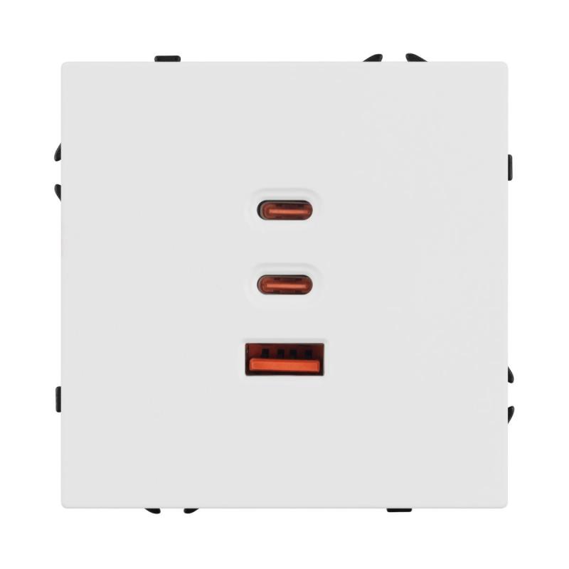 Механизм розетки с быстрой USB зарядкой Arlight SCT-NOBE-MUACC-SFPL-FC-WH (65W, QC3) 061839