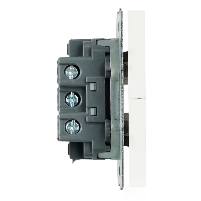 Выключатель двухклавишный Stekker Эмили RSW10-5116-01 белый фарфор soft touch 50822