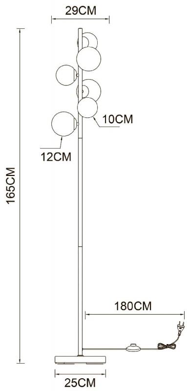 Торшер Arte Lamp Gemini A2243PN-6PB