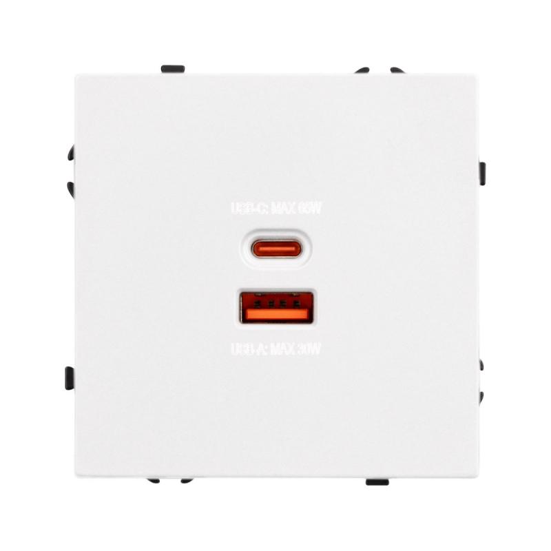 Механизм розетки с быстрой USB зарядкой Arlight SCT-NOBE-MUAC-SFPL-FC-WH (65W, QC3) 054316