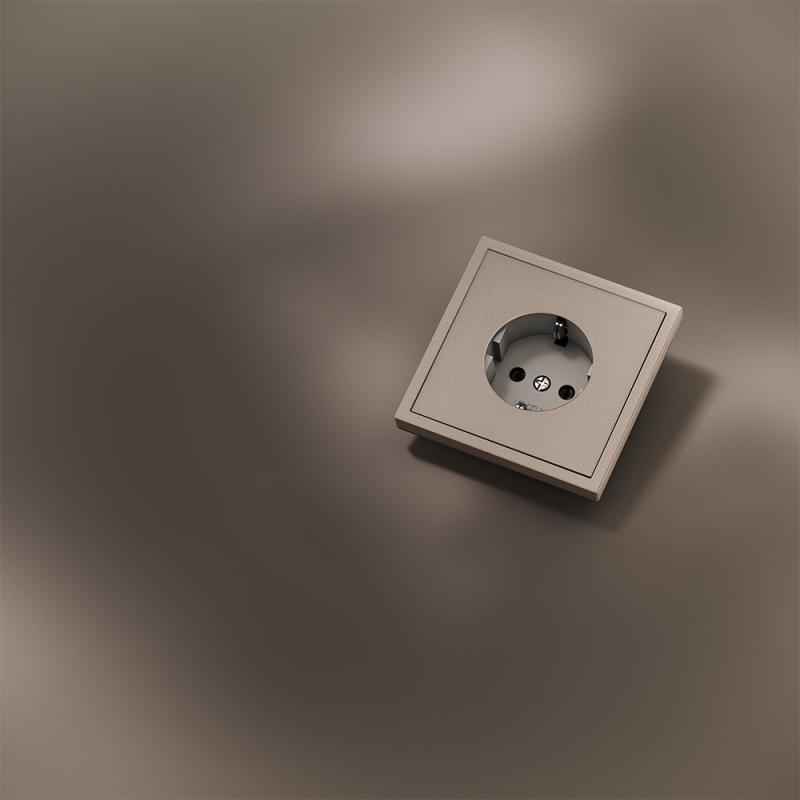 Накладка для розетки с заземлением, S70 Metal (платина)
