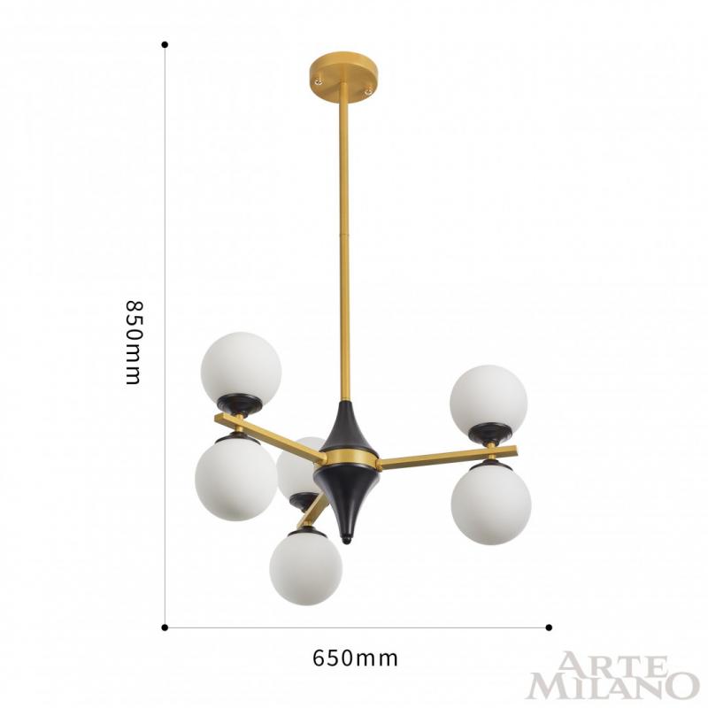 Люстра на штанге Arte Milano 271580/6 BK/GD