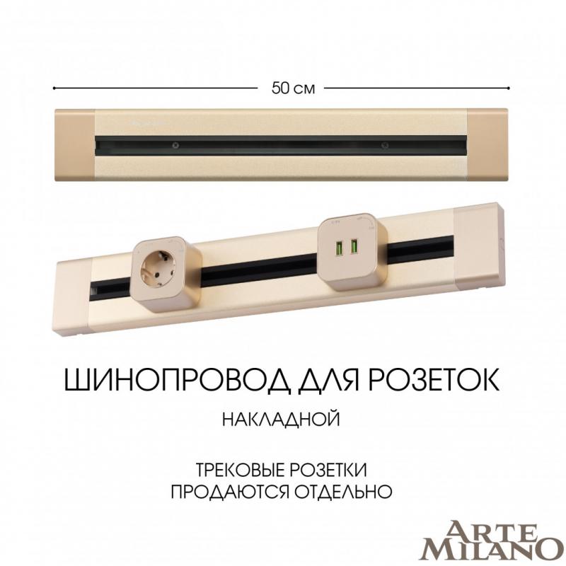 Накладной шинопровод Arte Milano Am-track-sockets 382305TO/50 Gold