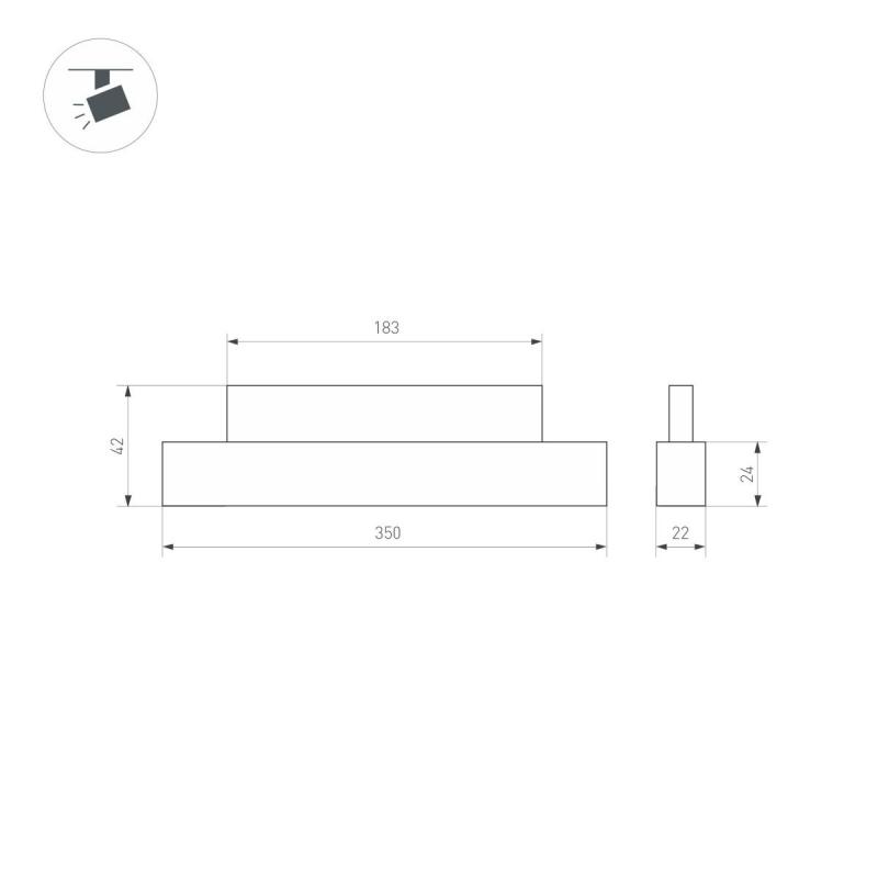 Трековый магнитный светильник Arlight MAG-ORIENT-FLAT-L350-12W Day4000 (WH, 100 deg, 48V) (IP20 Металл) 049590(1)