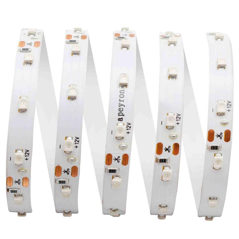 Светодиодная лента Apeyron 12В СТ 4,8Вт/м smd3528, 60д/м IP67 (НАНО) 5м желтая 00-83