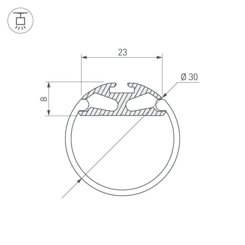 Профиль Arlight ROUND-D30-2000 ANOD 023860