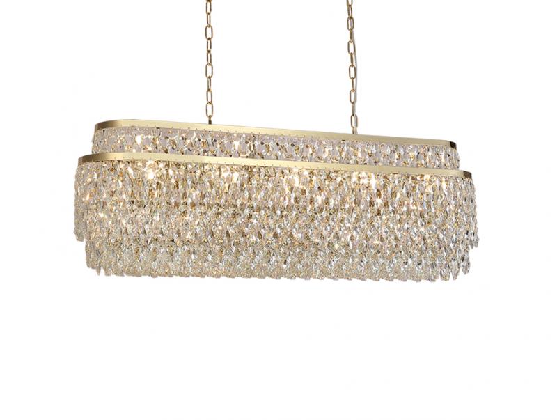 Подвесная люстра Newport Tiffany 8530/120 C oval gold polished М0070717