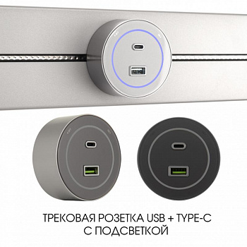 Трековая розетка Arte Milano Am-track-sockets-39 399732TS/USB-Type-C Silver